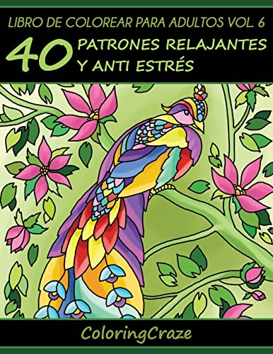 Libro de Colorear para Adultos Volumen 6: 40 Patrones Relajantes ...