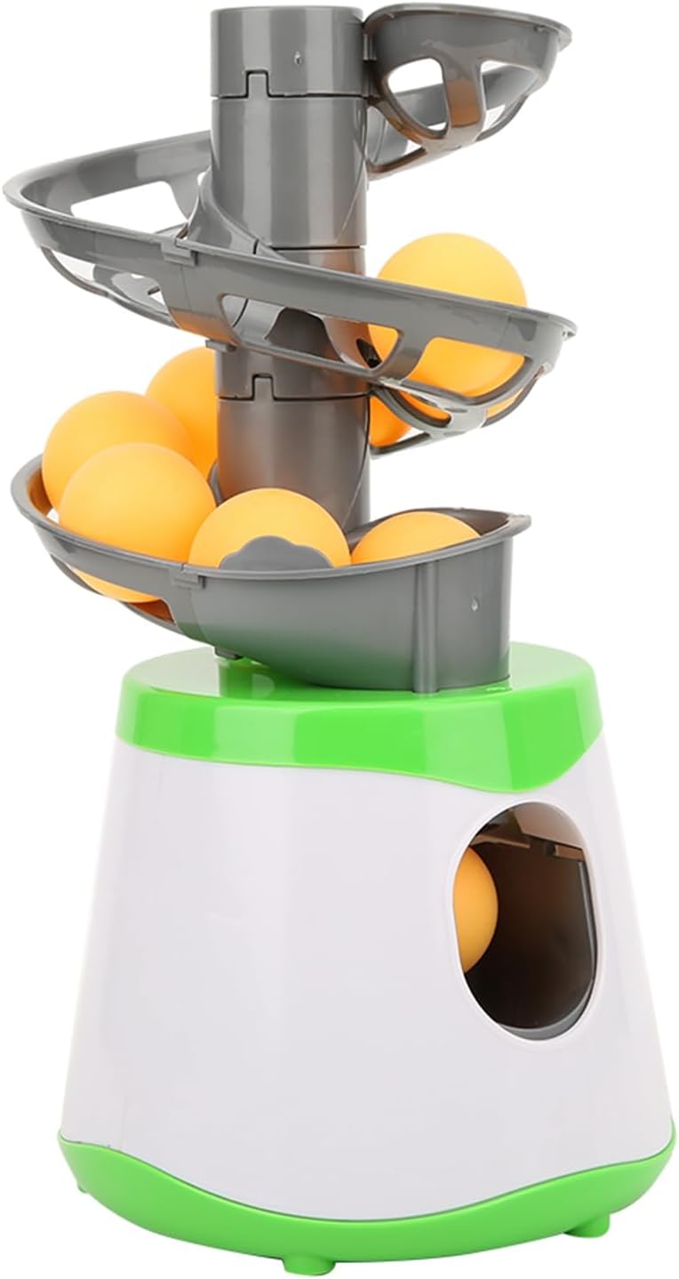 Tennis Ball Launcher, Cricket Bowling Machine with 10PCS Balls ABS Table Tennis Trainer Pong Ball Automatic Launcher Training Machine Children Entertainment Toy