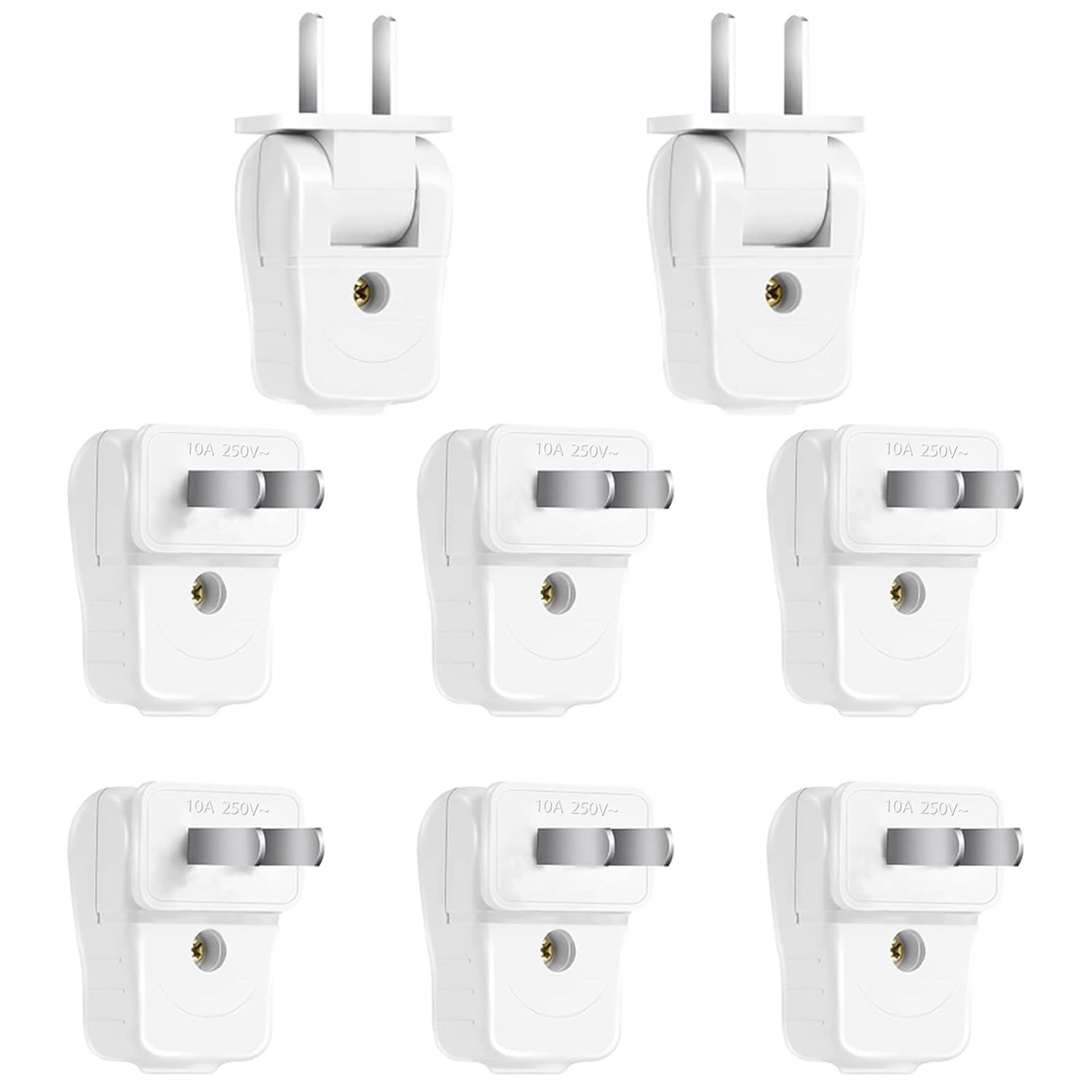 Replacement Plug 2 Prong, Extension Cord Replacement Male Power Plug, Electrical Replacement Plugs, Plugs Replacements 2 Prong, for Small Appliances Strips Lamps DIY Craft, 3 Pcs, White