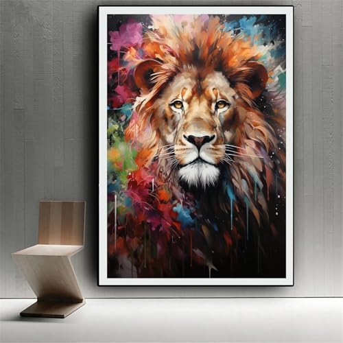 Diamond painting lion 70x90cm broderie diamant grand format