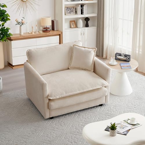mikibama 41.4" W Single Seat Sofa, Chenille Comfy Deep Upholstered