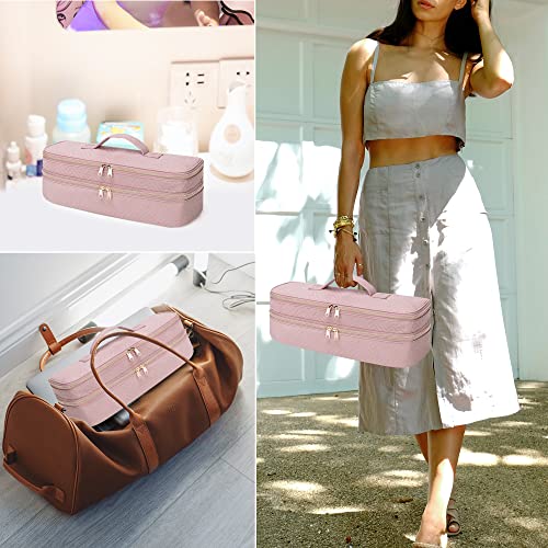 Fasrom Double Layer Travel Case Compatible with REVLON One Step Blow Hair Dryer Brush Volumizer Original 1.0, Plus 2.0 and Styler, Pink (Bag Only, Patent Pending) - Image 6