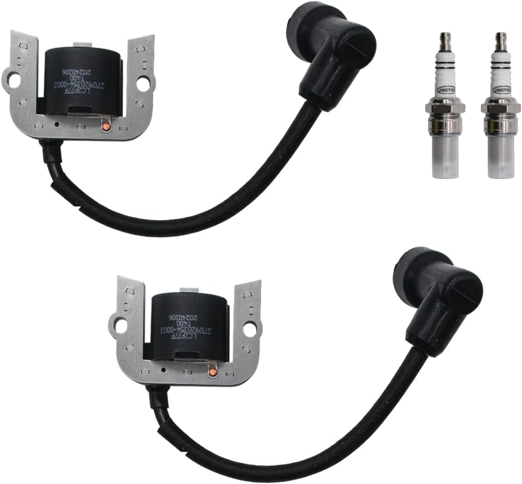 2pcs 136-7883 139-0720 127-9216 Ignition Coil Module Fit for Toro Titan Exmark Series Riding Lawn Mowers Compatible with Harbor Freight PREDATOR 22HP 708cc V-Twin Egnine 62879 with Spark Plug