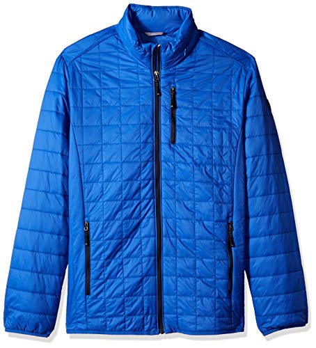 Cutter & Buck Men's Weather Resistant Primaloft Down Alternative Rainier Jacket, Royal, 4X Big