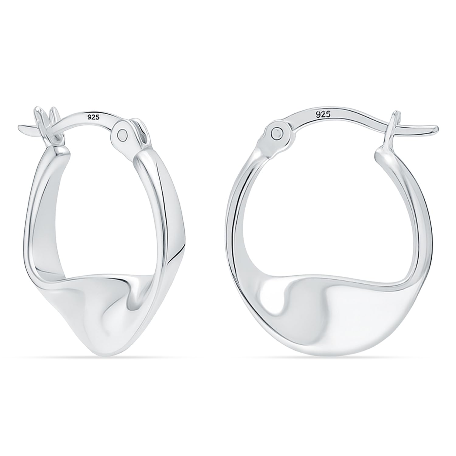 925 Sterling Silver BIS Hallmarked Twisted Hoop Earrings for Women | Lightweight Hypoallergenic Handmade Classic Twist Click-Top Hoop Earrings-image-16