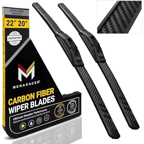 Carbon Fiber Windshield Wipers Blades 22"+20" | Patented Automotive Replacement Windshield Wiper Blades for my Car | Limpiaparabrisas De Carro | Front Windshield Wipers for my Car | Wiper Blade 2 Pack Cover