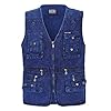 KTWOLEN Heren Outwear Casual Jeans Gilet Jas Motorfiets Cowboy Vest Gewassen Kleur Denim Vest met 16 Zakken
