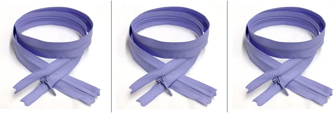 Invisible (Conceal) YKK Zippers - Perfect for Clothes, Crafts & Sewing Projects - Lilac #554 - Choose Your Length - Made in The United States (3 Zippers Per Pack) (14" Inches)