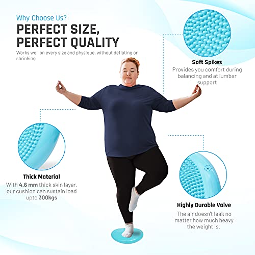 Wobble-Cushion-Physio--Extra-Thick-Inflatable-Balance-Cushion-Disc-for-Core-Strength-Sitting-Posture-Improves-Balancing-Perfect-for-Trainers-33cm-Kids-Cushion-With-Exercise-Manual-Pump