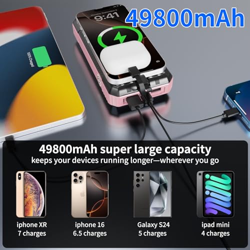 Solar Power Bank 49800mAh con 4 cables integrados miniatura 2
