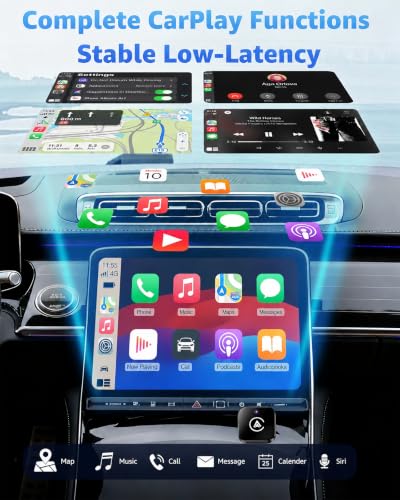 Image of Wireless CarPlay Adapter & Android Auto Adapter, 2-in-1 Mini Dongle, Wired to Wireless, Plug & Play, Fast Auto Reconnect, Stable Low-Latency Connection, for iPhone & Android, Cars 2016+, Black