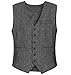 Kids 1920s Costume for Boys Vest Hat Pocket Watch Accessories Set Party Cosplay 8-9 Years Dark Grey