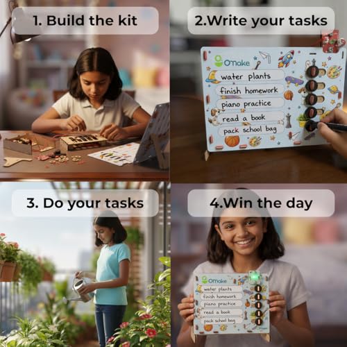 Image of (Formerly MakerVerse) Task Champ DIY Electric Kit | Habit Builder | STEM Kit | Task Tracker | Chore Chart | Birthday Gift for Boys & Girls 8, 9, 10, 11, 12, 13, 14 Years