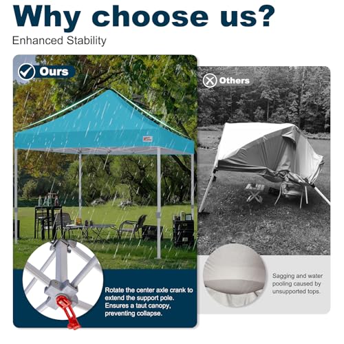 Image of MASTERCANOPY 10x10 Heavy Duty Pop Up Canopy Tent with Roller Bag,Sky Blue