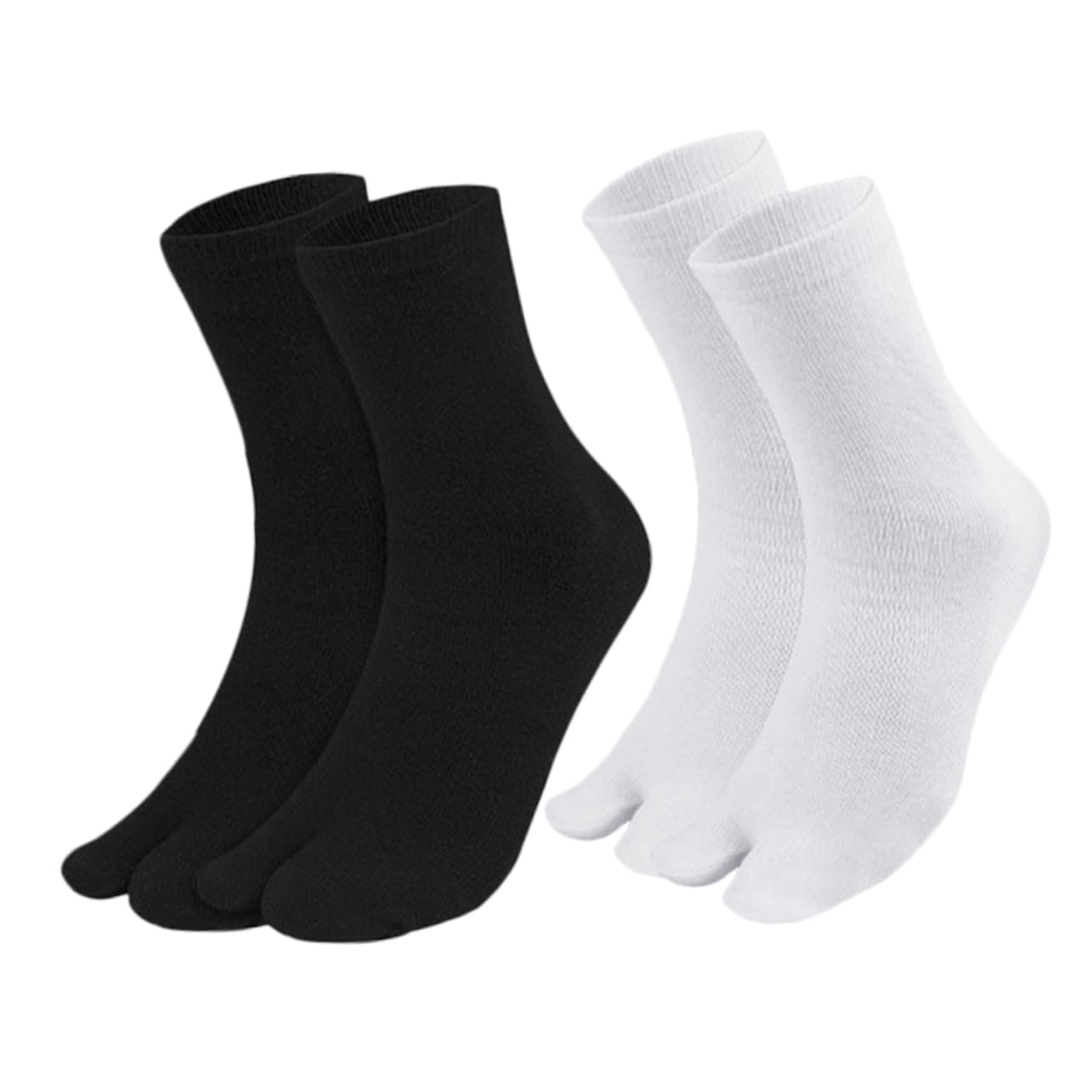 IWOWHERO 2pairs Women Toe Separated Socks Non-skid Silicone Design Comfortable Breathable Foot Alignment Socks for Casual Sports and Everyday Wear
