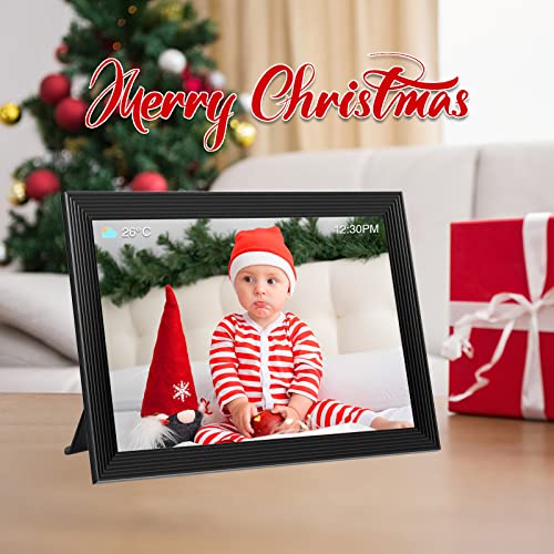 Image of 10.1 Inch WiFi Digital Picture Frame, IPS Touch Screen Share Pictures&Videos Via App or Email, Built in 32GB Memory, Support Micro SD Card Extend Storage, Auto-Rotate, Motion Sensor