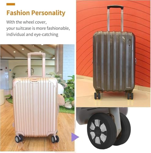 Image of Suitcase Wheel Cover Silicone, 35 Pieces Luggage Wheel Protectors, Travel Accessories for Smooth Rolling, Universal Fit Wheel Covers for Suitcase, Black Color Set