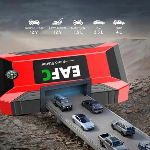Arrancador de batería de coche EAFCAuto para solucionar averías de motor sin cables de puenteo 7