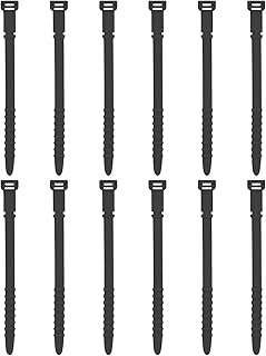 uxcell 12Pcs Silicone Cable Ties 6 Inch Reusable Wire Ties Elastic Cable Cord Organizer Straps for Cords Wire USB Charge Management Food Storage, Black