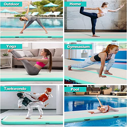 Image of GYUEM Inflatable Air Gymnastics Tumbling Mat 13ft /16ft /20ft 4.3ft Widening