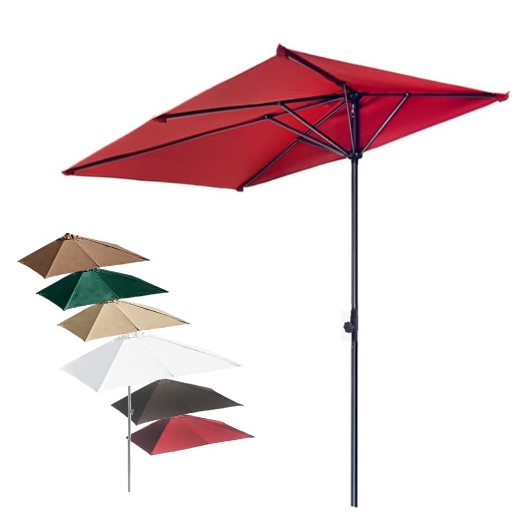 Ombrellone Da Giardino Parasole Per Esterni Ombrellone Da Parete | 2.7×1.5m 5 Costole Ombrellone Da Balcone Altezza Regolabile Protezione UV