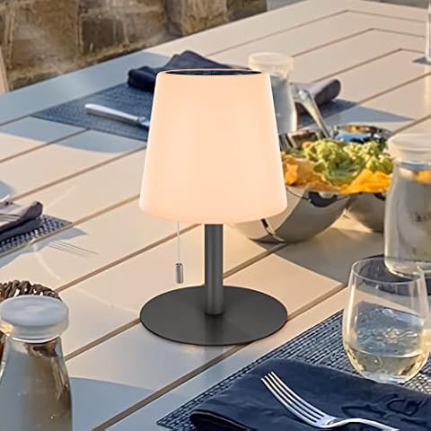 LED Solar Outdoor Tischlampe, 2700-6000K Warmweiß & Kaltesweiß Stufenlose Dimmbar Akku Tischlampe Cover
