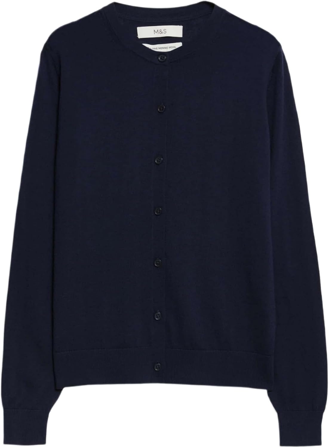 Marks & Spencer Women's Pure Merino Wool Cardigan with Crew Neck