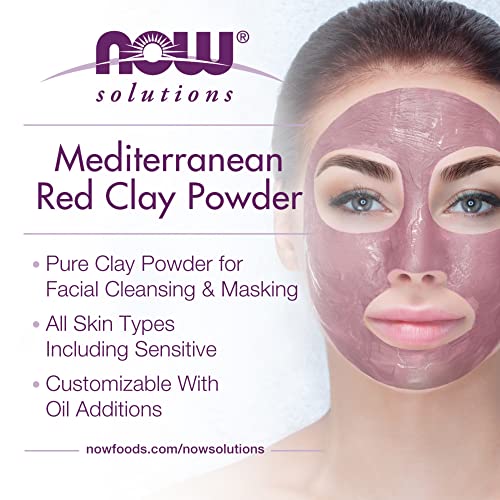 Now Solutions, Mediterranean Red Clay Powder, Pure Powder For Sensitive Skin Facial Mask, 6-Ounce #TOP3