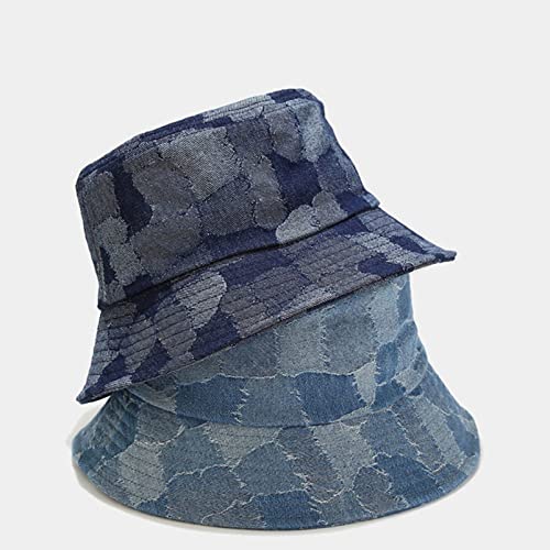 Sun Hat Summer Patchwork Denim Blue Bucket Hats Women Sun Shade Cap Outdoor Mens Fishing Caps Hip Hop #TOP5