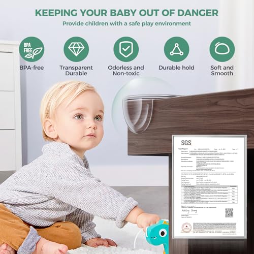 Peakally Eckenschutz Baby, 30 Stück Kantenschutz Baby Silikon Selbstklebend Kantenschutz 2 Formen Transparent Tischkantenschutz für Verschiedene Möbel, um das Baby vor Verletzungen zu Schützen