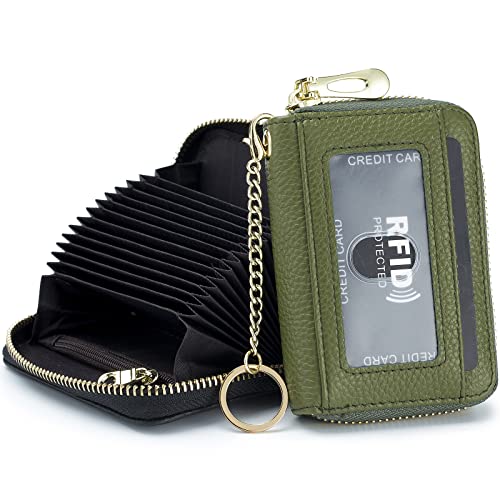Image of imeetu Rfid Credit Card Holder,Genuine Leather Businese Card Case,Rfid Blocking Wallet for Women & Men