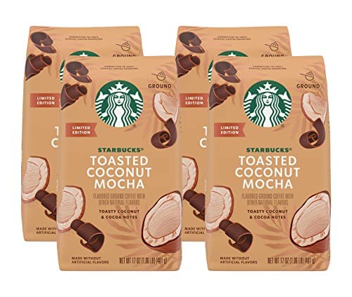 Image of Starbucks Flavored Ground Coffee (Toasted Coconut Mocha, 17 oz (Pack of 4)), Pack of 1