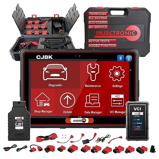 Injectronic CJ8k-PRO Elite OBDII Bi-Directional scan Tool, OE-Level All System Diagnostic Scanner 31+ resets, Programming, ECU Coding and oscilloscope