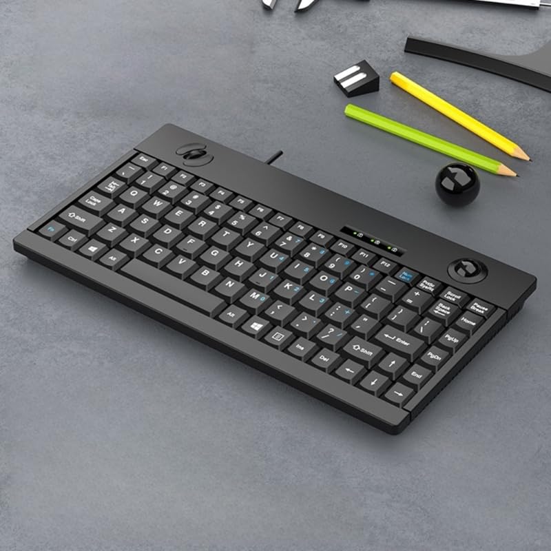 Ergonomiczna klawiatura USB 88 klawiszy zintegrowana mysz Trackball wodoodporna konstrukcja dla wielu systemów