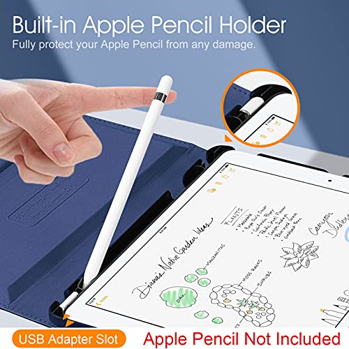 Image of Fintie Rotating Case for iPad 9th Generation (2021) / 8th Generation (2020) / 7th Gen (2019) 10.2 Inch - 360 Degree Rotating Stand Cover with Pencil Holder, Auto Wake Sleep, Navy