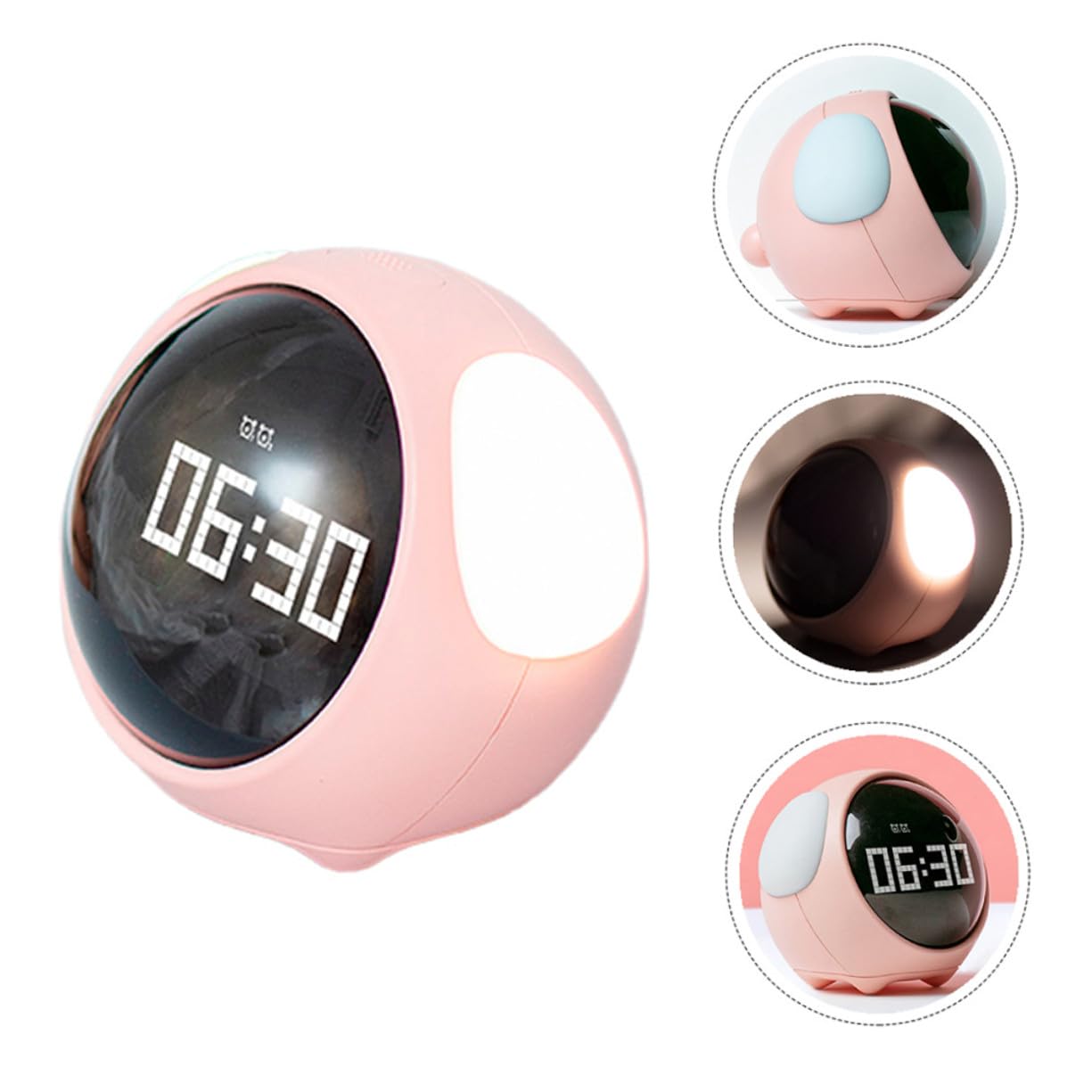 Reloj Despertador Digital Infantil LED con Expresiones Pixeladas Activada por Voz Alarmas Ajustables para Niñas