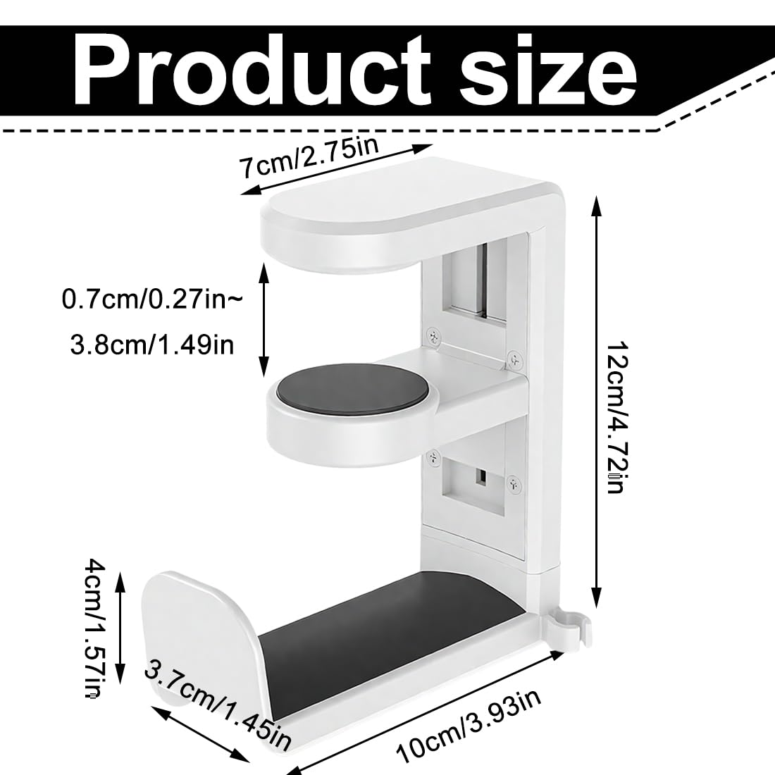 GXGM Supporto Per Cuffie da Scrivania, Gancio Borsa da Tavolo, Organizzatore Accessori (Bianco)
