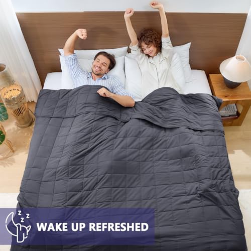 Image of yescool Weighted Blanket for Adults (25 lbs, 88 inch x 104 inch, Grey) Cooling Heavy Blanket for Sleeping Perfect for 240-260 lbs, King Size Breathable Blanket with Premium Glass Bead