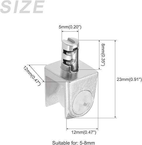 Miniatura 2 de METALLIXITY Soporte para estante de vidrio (para 0.197-0.315 in de grosor), 10 unidades, abrazadera de clips de vidrio ajustables de aleación de