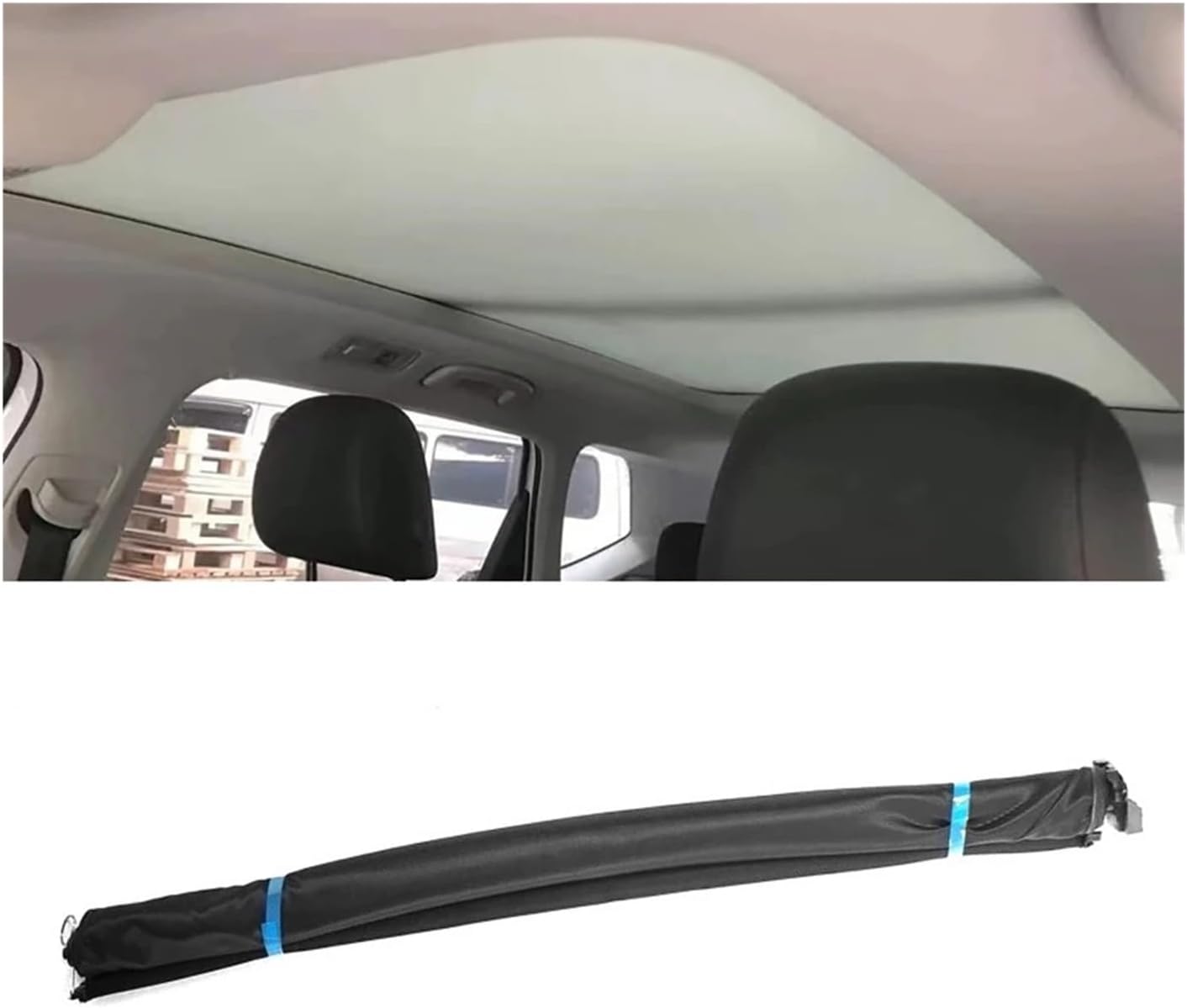 Car Panorama Sunroof Roller Blind Shield Sunshade Curtain Cover Shade Compatible For Benz E-Class GLE C167 GLE350 GLE450 GLE53(Beige)