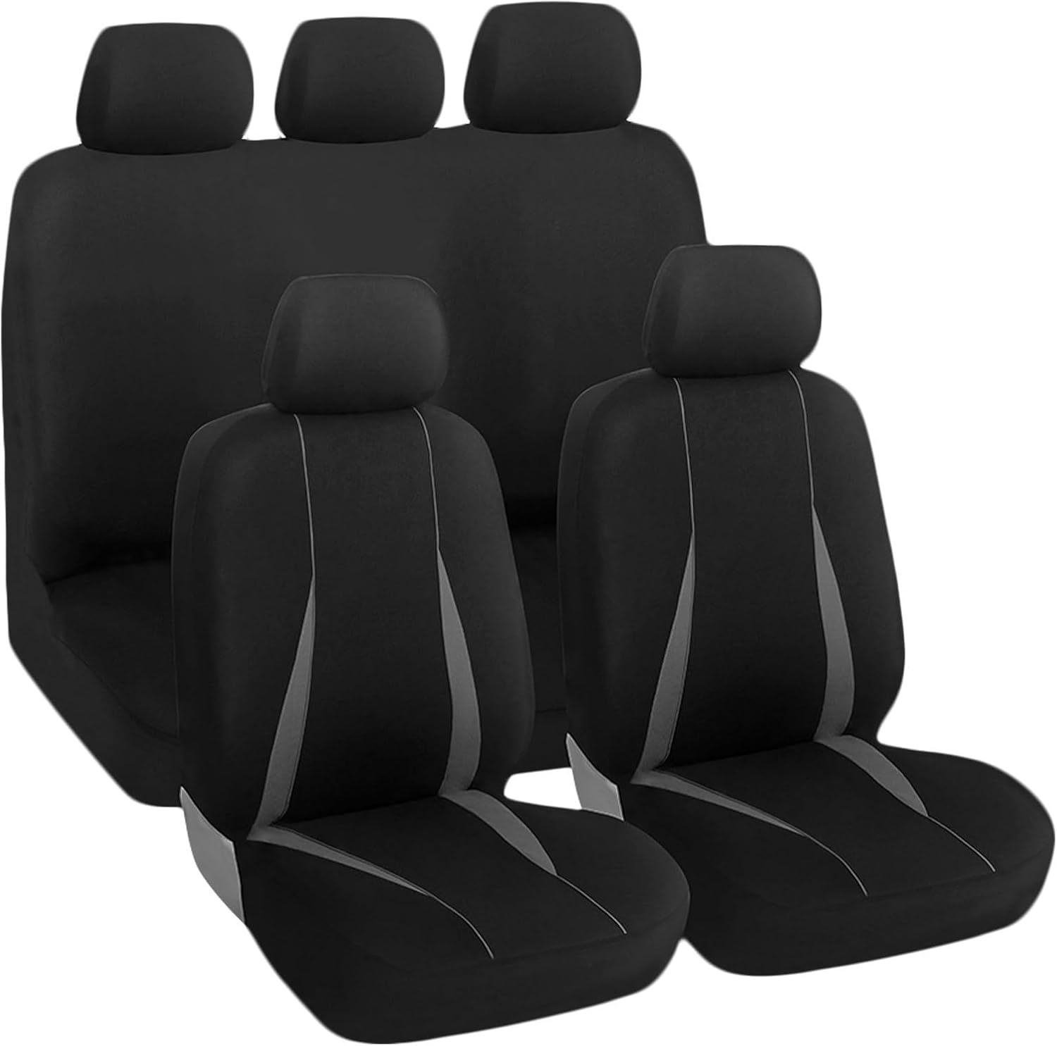NUOBESTY Polyester Front Seat Cover for Car with Headrest and Lumbar Support Covers Suitable for Seasons Protects from Stains and Wear Stylish and Simple