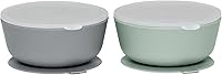 Vista 1 de WeeSprout Tazones de succión para bebés y niños pequeños (juego de 2) – 100% silicona con tapa de plástico – Suministros de alimentación a prueba