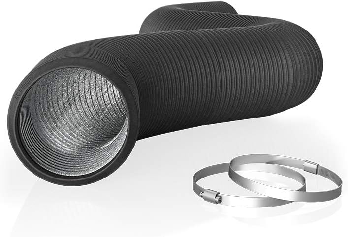 Flexible 4-Inch Aluminum Ducting, Heavy-Duty Four-Layer Protection, 8-Feet Long for Heating Cooling Ventilation and Exhaust