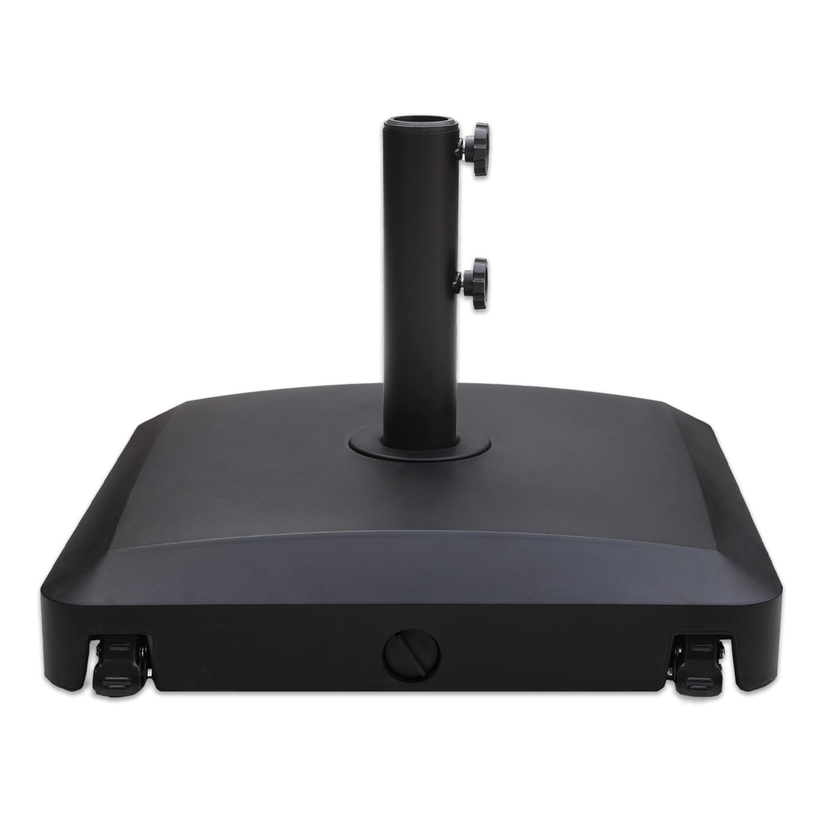 c-hopetree 99 lb heavy duty water fillable rolling base stand with wheels for patio outdoor market table umbrella, black