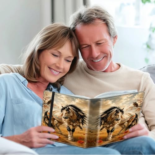 Image of Photo Album 4x6 120 Photos with Strong Elastic Band, Wildflower Horses