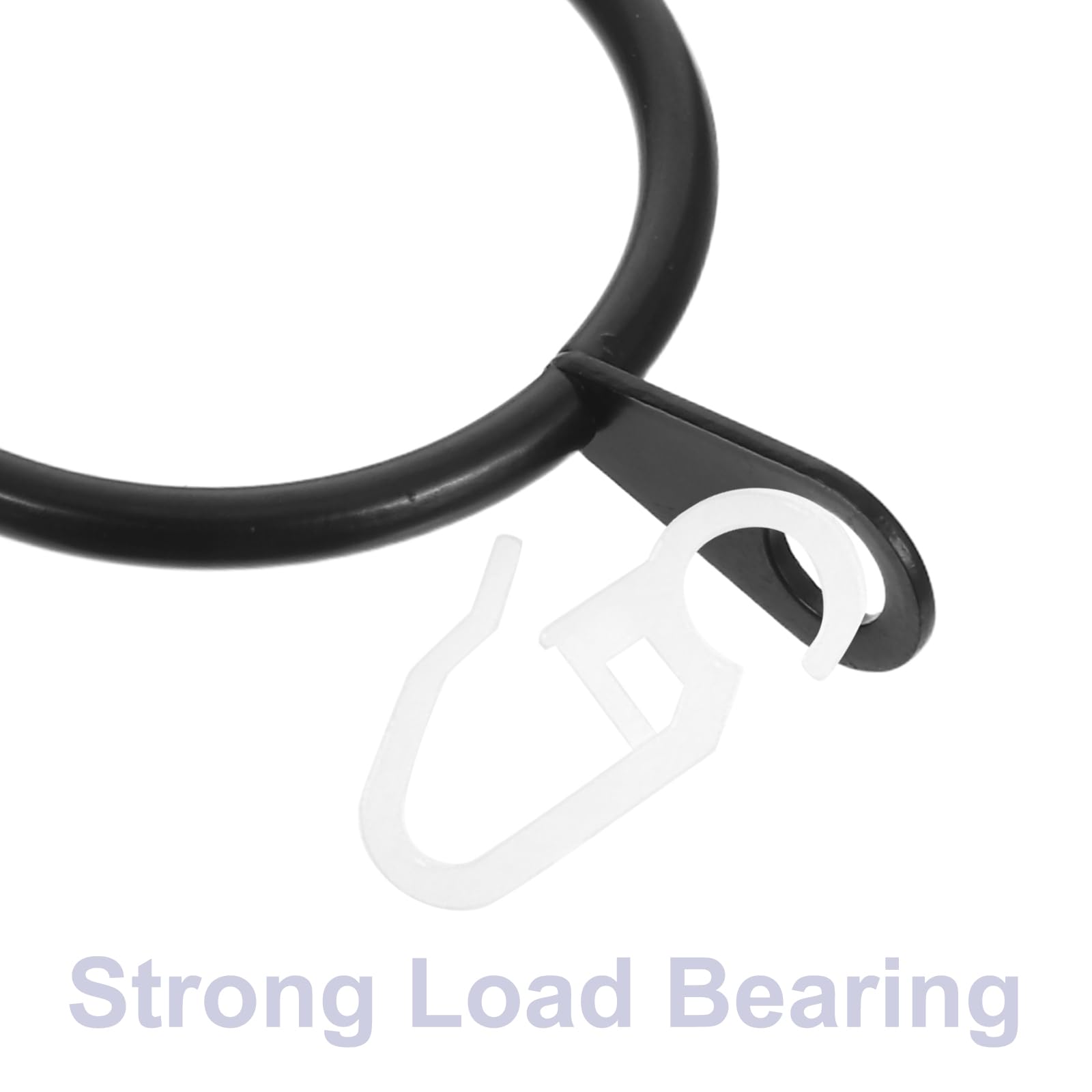 45 set di anelli e ganci per tende neri da 30 mm, anelli per tende in metallo con occhiello per asta doccia per porte e finestre scorrevoli del bagno