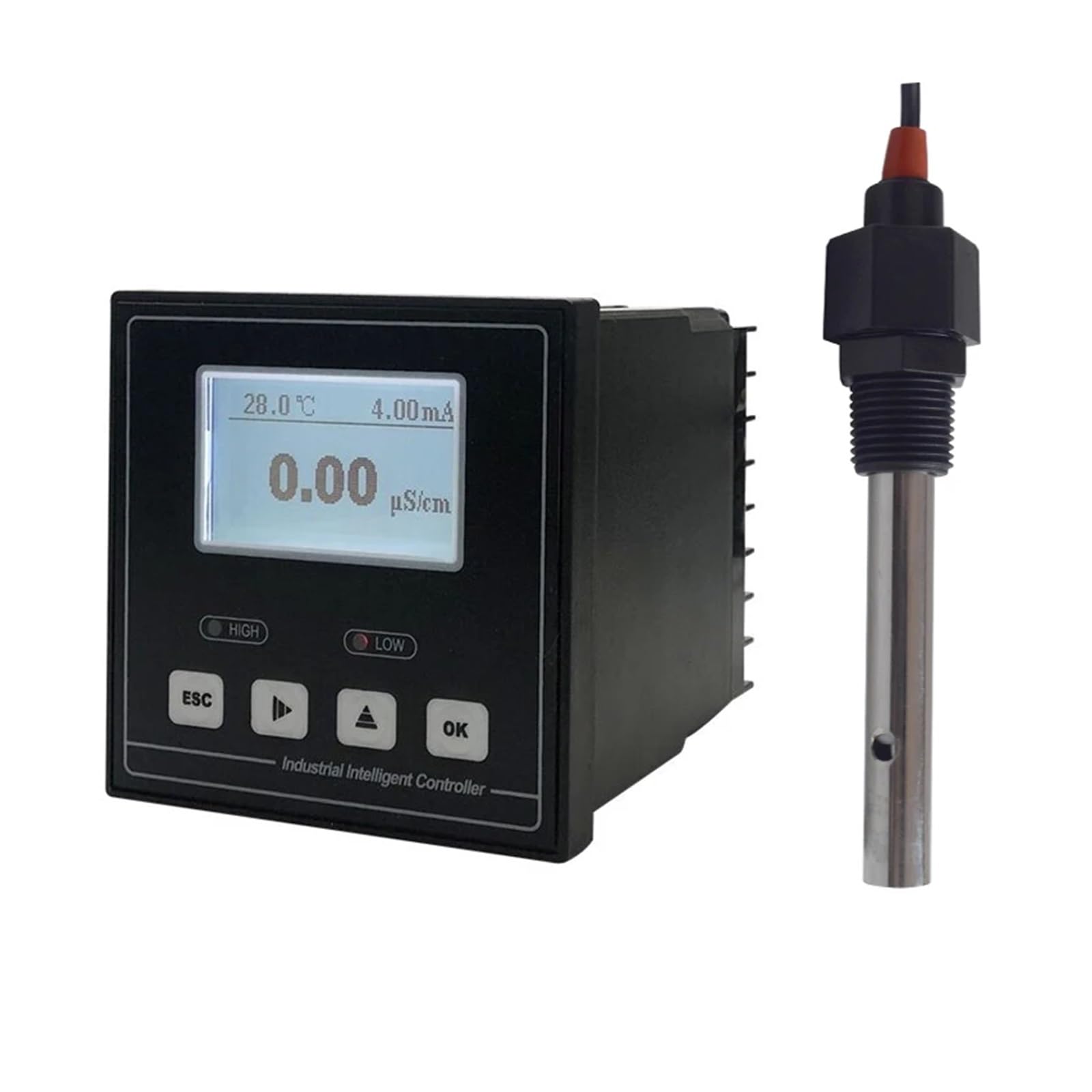 RS485 medidor EC Modbus medidor de conductividad analizador monitor Industrial relés de 4~20mA(0.02-20uS)