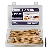 Lag Screws 6 Inch, 50PCS Heavy Duty Construction Screw, Structural Wood Screw #14 x 6, Rust Resistant, Washer...