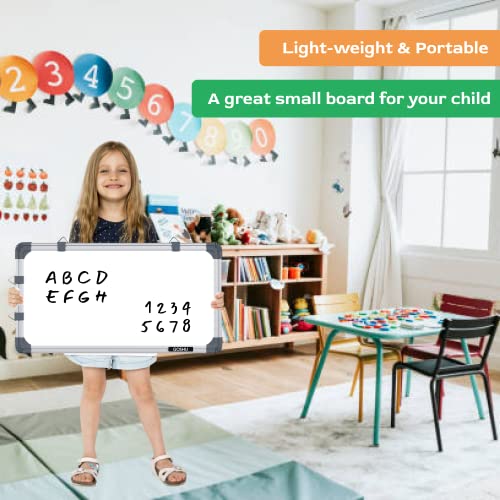 Image of GOSHU Non Magnetic 1 feet x2 feet Double Sided White Board and Chalk Board Both Side Writing Boards, One Side White & Reverse Side Green Surface (1x2 feet with Whiteboard Marker & Duster)