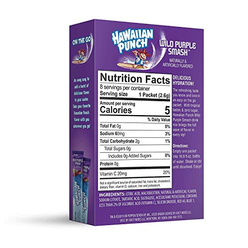 Hawaiian Punch Sugar Free Hydrating On-the-Go Drink Mix: Wild Purple Smash - 2 Pck (16 Packets) image 3